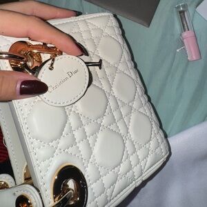 Dior White Quilted Leather Accessory